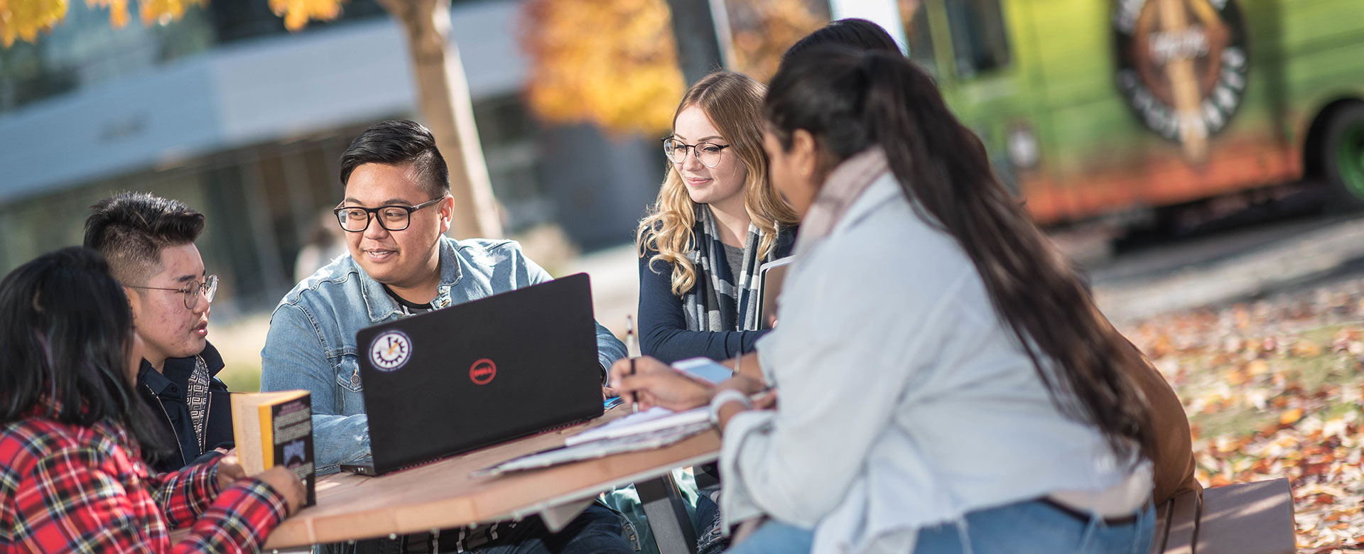 Students Studying Outdoors